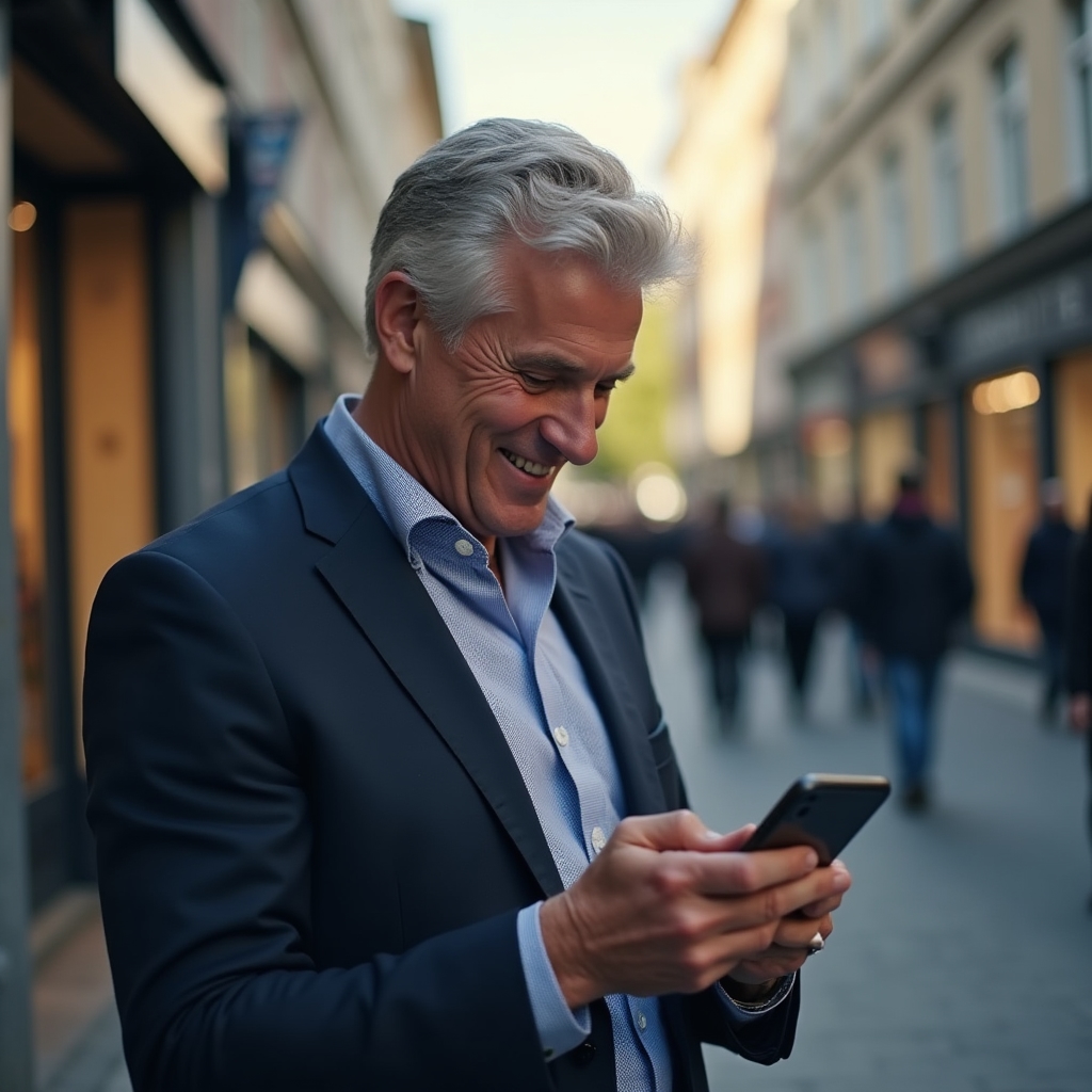 Person am Zahltag mit Smartphone und Karte – Impulsausgaben